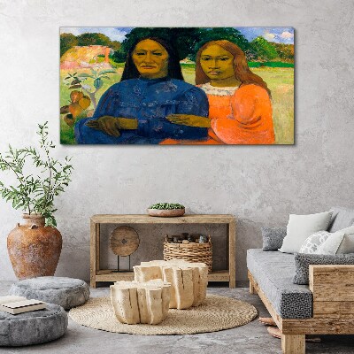 Mother and daughter in nature Canvas wall art