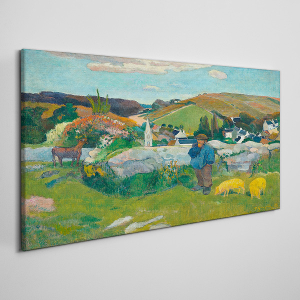 Boy in the landscape Canvas wall art