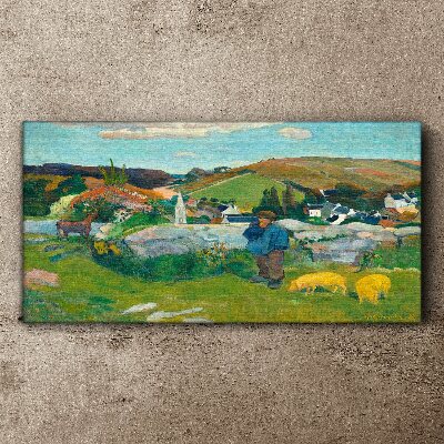 Boy in the landscape Canvas wall art