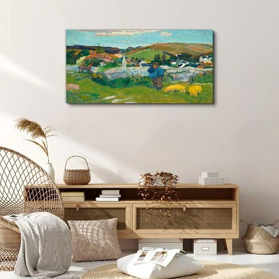 Boy in the landscape Canvas wall art