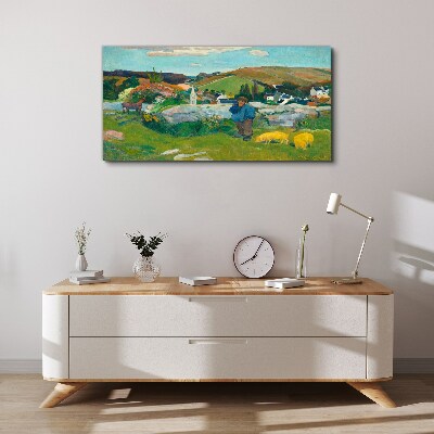 Boy in the landscape Canvas wall art
