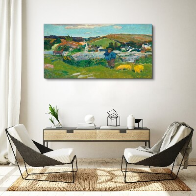 Boy in the landscape Canvas wall art