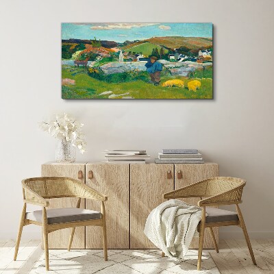 Boy in the landscape Canvas wall art