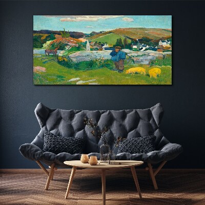 Boy in the landscape Canvas wall art