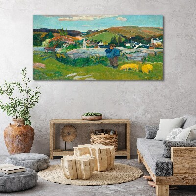 Boy in the landscape Canvas wall art