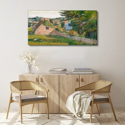 Rural scenery with cottages Print on canvas
