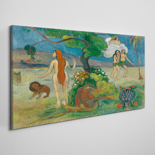 Paradise landscape with characters Print on canvas
