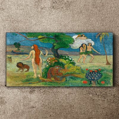 Paradise landscape with characters Print on canvas