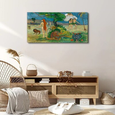 Paradise landscape with characters Print on canvas