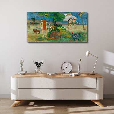 Paradise landscape with characters Print on canvas