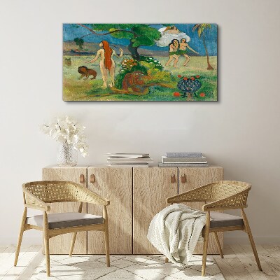 Paradise landscape with characters Print on canvas