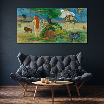 Paradise landscape with characters Print on canvas