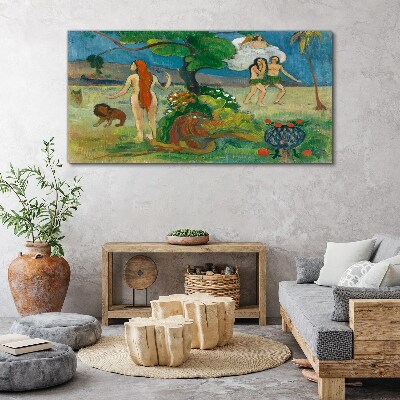 Paradise landscape with characters Print on canvas