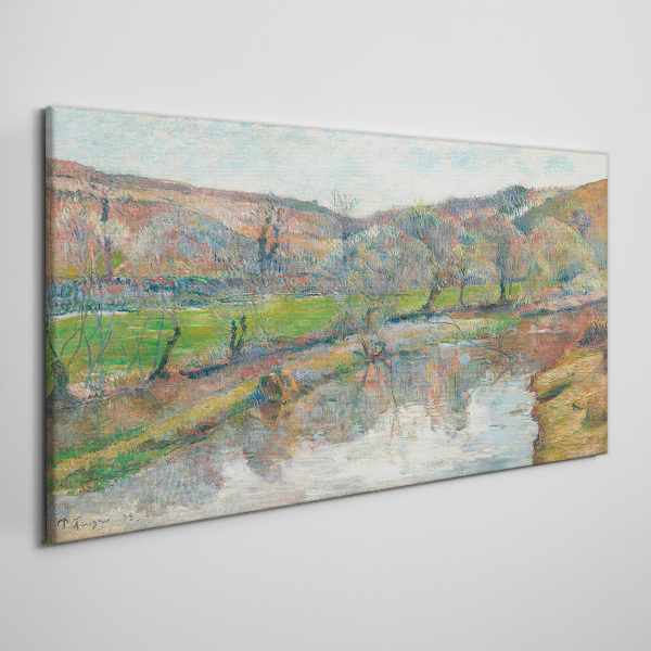 A peaceful landscape by the river Print on canvas