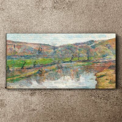 A peaceful landscape by the river Print on canvas