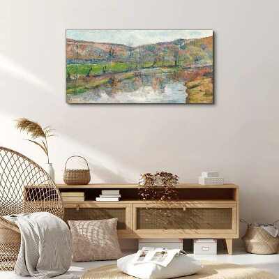 A peaceful landscape by the river Print on canvas