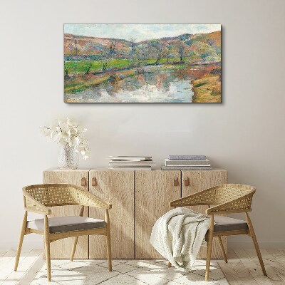 A peaceful landscape by the river Print on canvas