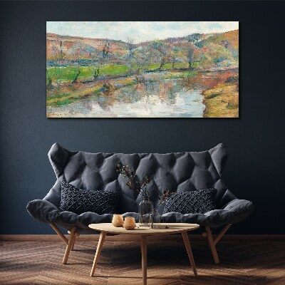 A peaceful landscape by the river Print on canvas