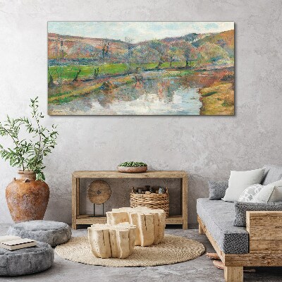 A peaceful landscape by the river Print on canvas