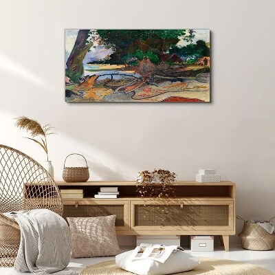 Tropical landscape with trees Print on canvas
