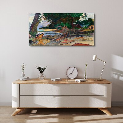 Tropical landscape with trees Print on canvas