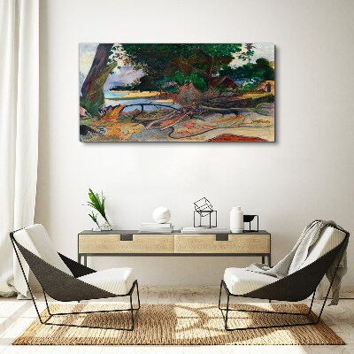 Tropical landscape with trees Print on canvas
