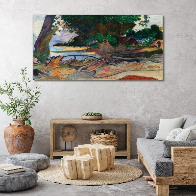 Tropical landscape with trees Print on canvas