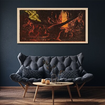 Gathering around the campfire Canvas wall art