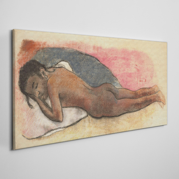 Sleeping figure on a pillow Print on canvas