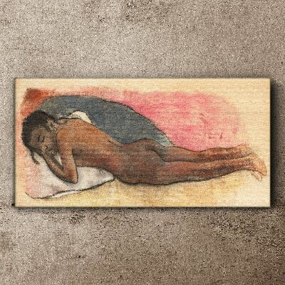 Sleeping figure on a pillow Print on canvas