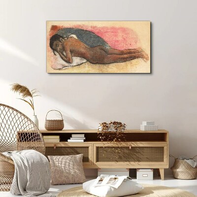 Sleeping figure on a pillow Print on canvas