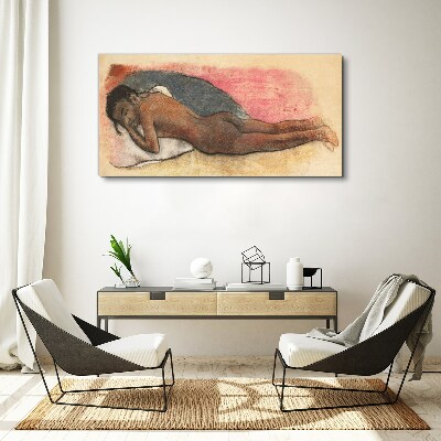 Sleeping figure on a pillow Print on canvas