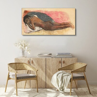 Sleeping figure on a pillow Print on canvas