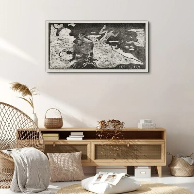 A figure against a background of abstract shapes Print on canvas