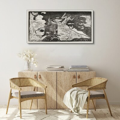 A figure against a background of abstract shapes Print on canvas