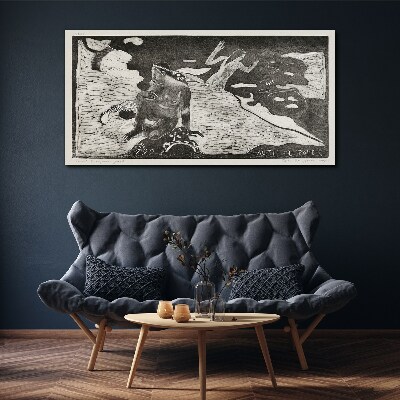 A figure against a background of abstract shapes Print on canvas