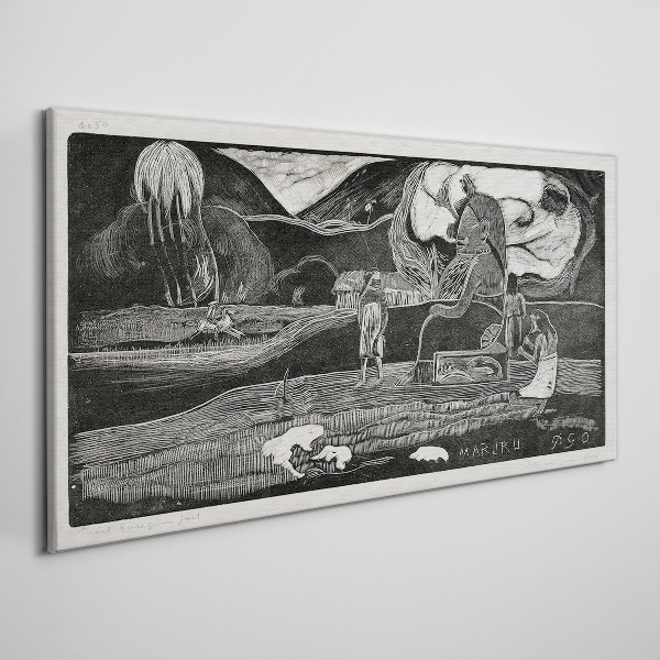 Landscape with figure and nature Canvas wall art