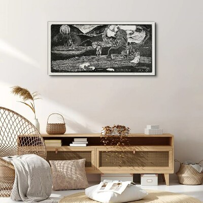 Landscape with figure and nature Canvas wall art