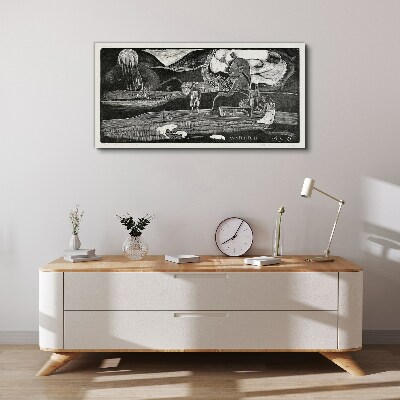 Landscape with figure and nature Canvas wall art