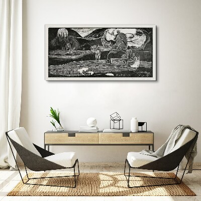 Landscape with figure and nature Canvas wall art