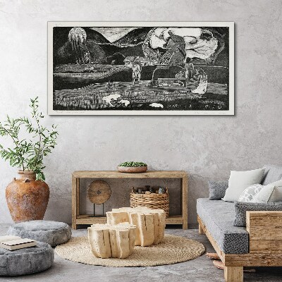 Landscape with figure and nature Canvas wall art