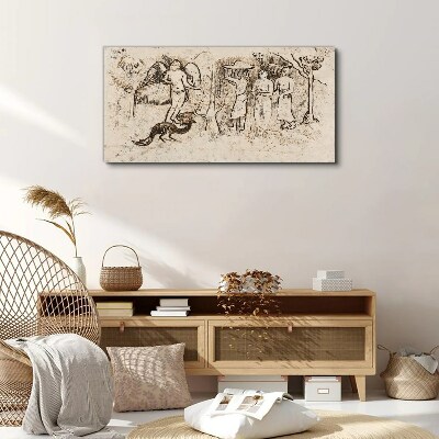 Mythological scenes with angel and animals Print on canvas