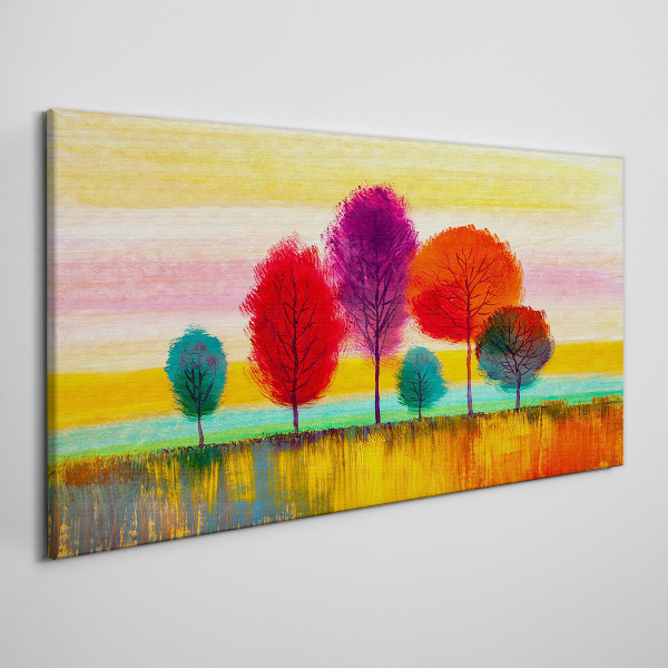 Colorful landscape with trees Print on canvas