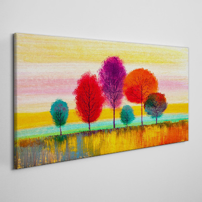 Colorful landscape with trees Print on canvas