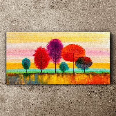 Colorful landscape with trees Print on canvas