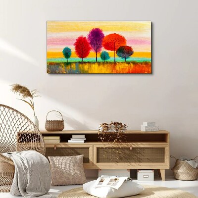 Colorful landscape with trees Print on canvas