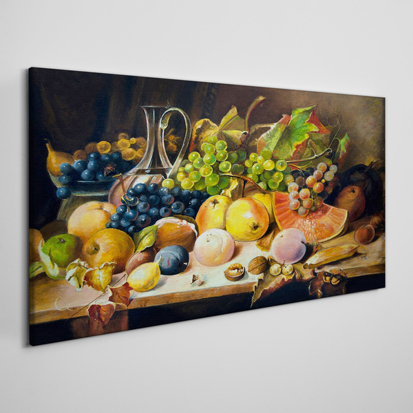 Still life with fruit and a vessel Canvas wall art