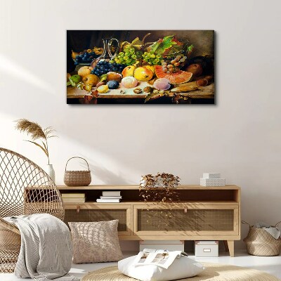 Still life with fruit and a vessel Canvas wall art