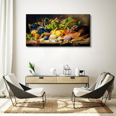 Still life with fruit and a vessel Canvas wall art