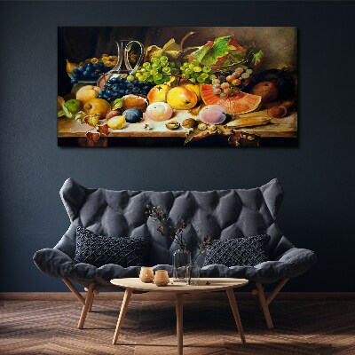 Still life with fruit and a vessel Canvas wall art